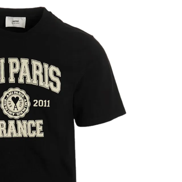 AMI PARIS】新品男款純棉短袖T恤-黑色(M號、L號、XL號、XXL號) - momo 