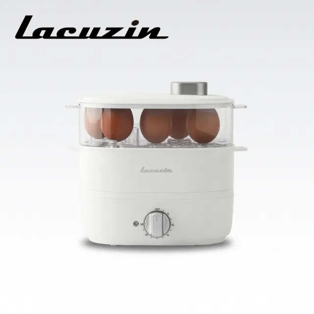 【Lacuzin】雙層多功能隨行電蒸鍋(珍珠白)