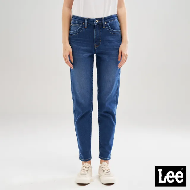 【Lee】出清品-女裝 牛仔褲 / 413 高腰標準小直筒 中藍洗水 / 101+ / Graphene 系列(LL220314257)
