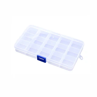 【E.dot】透明分格飾品小物收納盒/藥盒(15格)