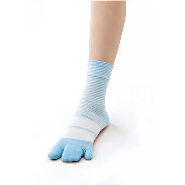 【BODY-K】笠原巖老師研發 健康調整襪 條紋款3雙組(日本專利 拇指 腳趾 外翻 校正 加壓 女襪 中筒)