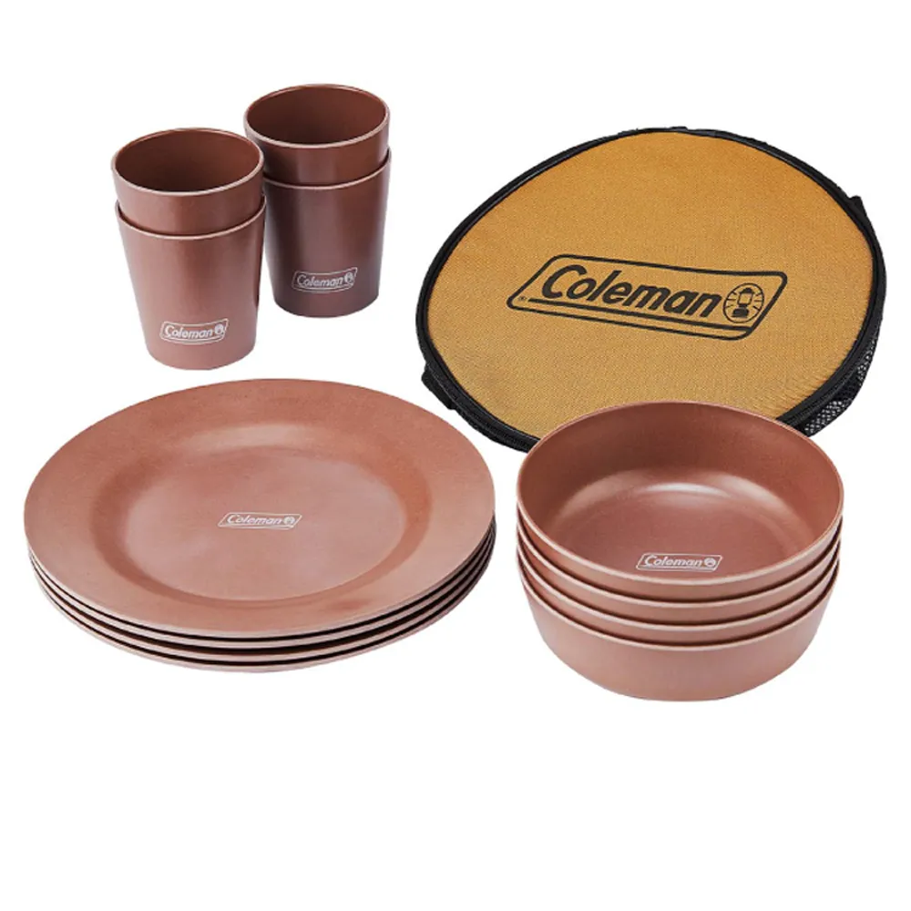 【Coleman】四人份有機餐具套裝組_餐盤x4.杯子x4.碗x4/環保餐具(CM-38927)