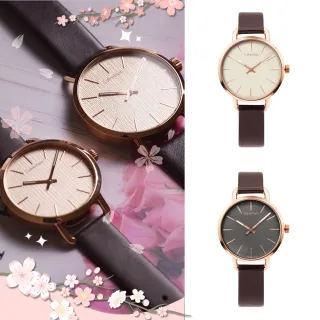 【Calvin Klein 凱文克萊】EVEN系列 木質面 玫瑰金殼 深咖啡色錶帶 CK錶 對錶 情侶錶 母親節(共4款)