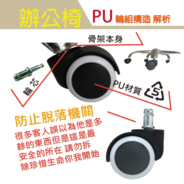 【C-FLY】PU滾輪辦公椅輪（灰色）(電腦椅輪/辦公桌椅輪子/防刮靜音/輪子/辦公椅配件/滾動輪/椅子配件)