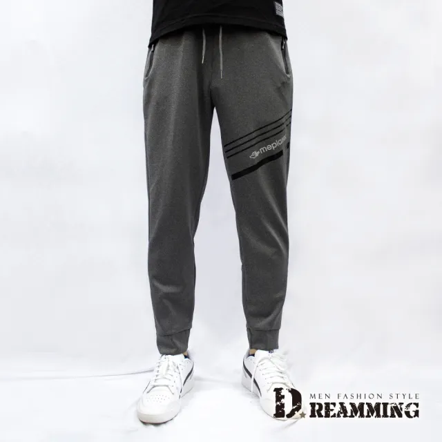 【Dreamming】潮流字母抗皺鬆緊抽繩束口休閒長褲 運動褲(共二款)