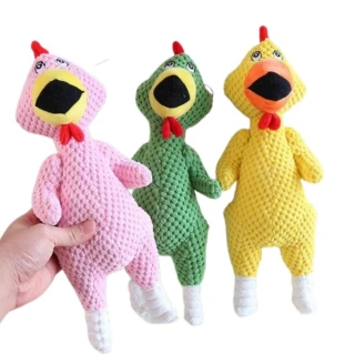 【May shop】新款慘叫雞寵物發聲毛絨玩具(寵物玩具 發聲玩具)