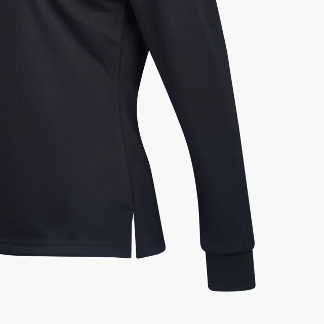 【PING】女款定位印條素面長袖POLO衫-黑(吸濕排汗/GOLF/高爾夫球衫/RA21292-88)