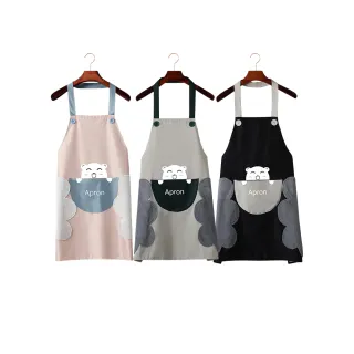 【BOBOLIFE】大白熊造型圍裙 廚房圍裙 防水圍裙 工作圍裙 造型圍裙 可擦手圍裙