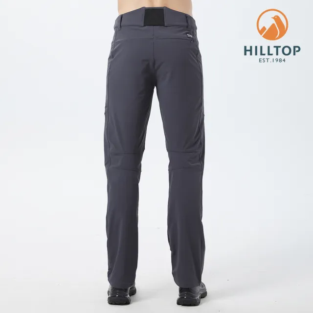【Hilltop 山頂鳥】Hilltop Outdoor 男款超潑水彈性保暖長褲 PH31XMN1 灰