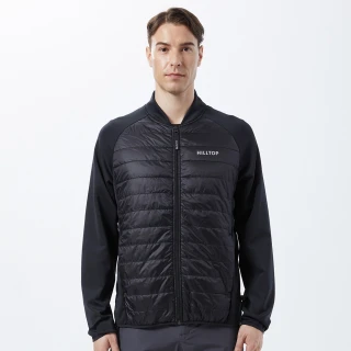 【Hilltop 山頂鳥】PRIMALOFT Filled Fleece 男款保暖科技棉刷毛外套 PH22XM01 黑