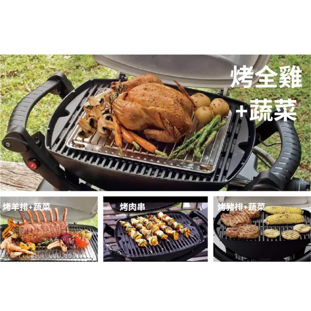 【WEBER 威焙】可攜帶式萬用瓦斯燜烤爐Q2200(美國暢銷第一BBQ烤肉品牌)