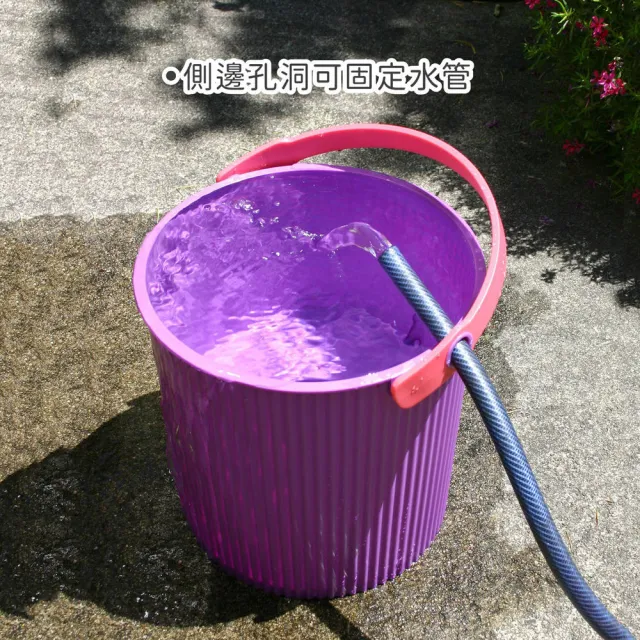 【八幡化成】日本 波紋收納桶 粉灰10L / 整理籃 置物籃 儲物箱