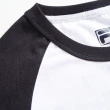 【EDWIN】x FILA聯名 男女裝 經典主義拉克蘭袖拼接色短袖T恤(黑色)
