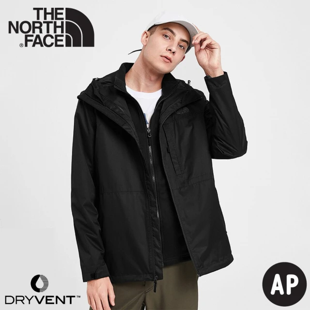 The North Face 男 二件式DryVent刷毛外套《黑》4NCL/透氣防風耐磨/夾克/風雨衣(悠遊山水)