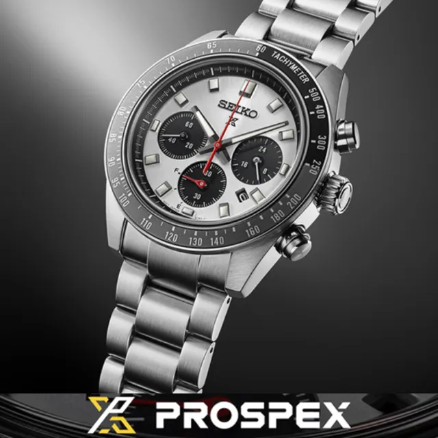 【SEIKO 精工】PROSPEX SPEEDTIMER太陽能三眼計時腕錶-灰黑41.4mm_SK028(SSC911P1/V192-0AH0N)