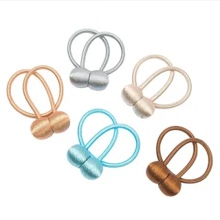 【寶盒百貨】牛津耳機款 窗簾磁鐵扣綁帶 窗簾束繩 磁力束帶(編織綁帶 窗簾扣環 窗簾配件掛飾2入)