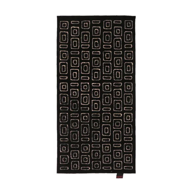 【山德力】ESPRIT羊毛回紋地毯70X140黑色(厚實羊毛 柔軟舒適)