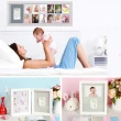 【Adora 珍愛回憶系列】寶寶手足模印相框-壁掛橫列型NP08(嬰兒手印腳印黏土相框 寶寶周歲紀錄相框)