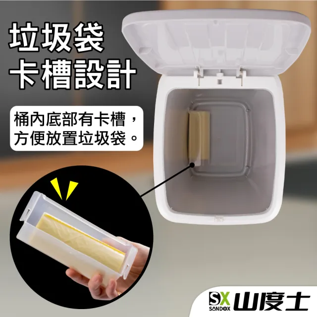 【Sandox 山度士】1大2小超值下殺 自動抽換袋20L+12L按壓彈蓋式垃圾桶(按壓彈蓋式垃圾桶)