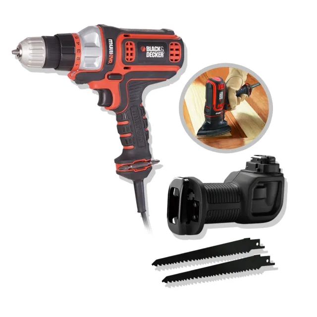 【Black+Decker】組合 350W 多功能可換頭惡魔機+軍刀鋸頭