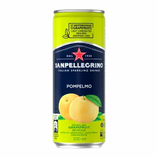 【聖沛黎洛】氣泡水果飲料罐裝-葡萄柚口味330mlx24入/箱