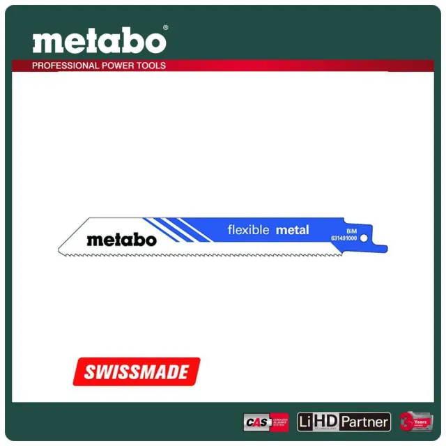 【metabo 美達寶】金屬軍刀鋸片 150/ 1.8mm/ 14T S922BF 5支/卡(631491000)