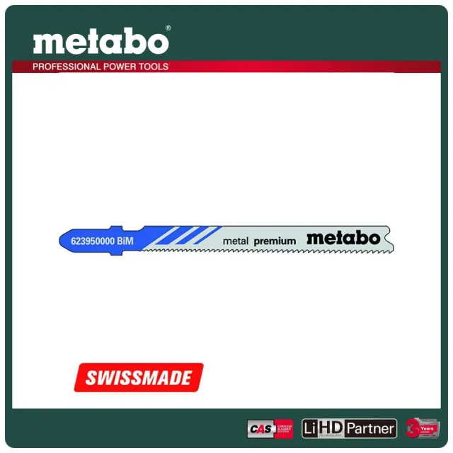 【metabo 美達寶】金屬線鋸片 66/ 1.1-1.5mm/ 23-17T T118AF 5支/卡(623950000)