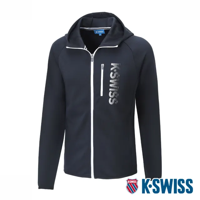 【K-SWISS】連帽運動外套 PF Raglan Jacket-男-黑(107255-008)