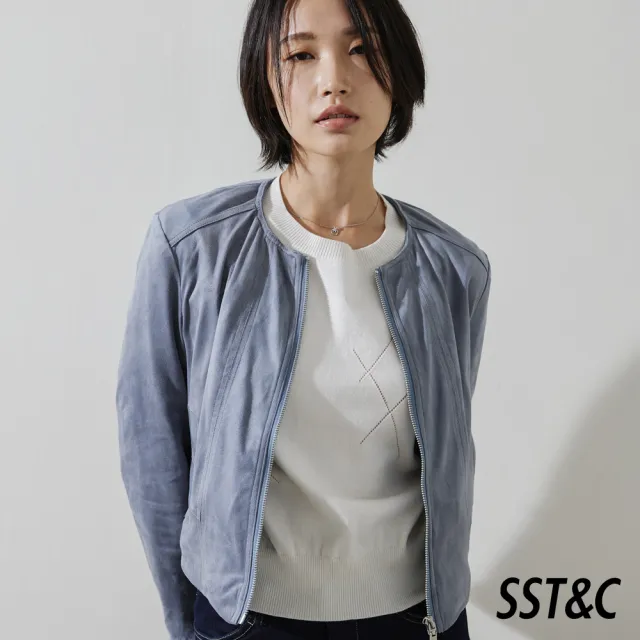 【SST&C 最後５５折】女士麂皮圓領外套-多色任選