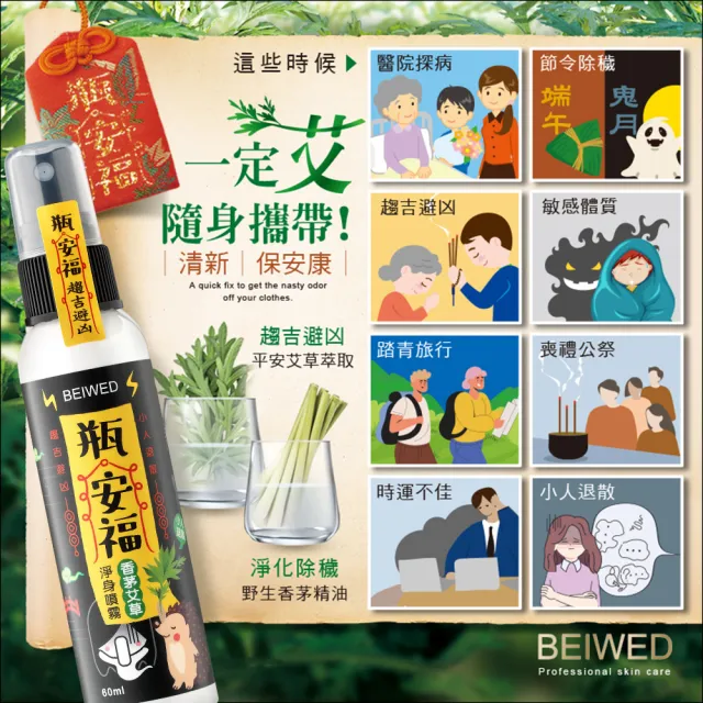 【BEIWED】瓶安福香茅艾草芙蓉淨身噴霧(淨化除穢)