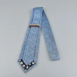 【Paul Smith】玫瑰緹花設計內裡花卉絲綢領帶(淺藍)