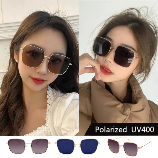 【SUNS】Polarized偏光太陽眼鏡 流行明星款 時尚墨鏡 輕量金屬方框(防眩光/遮陽/輕盈材質/抗UV400)