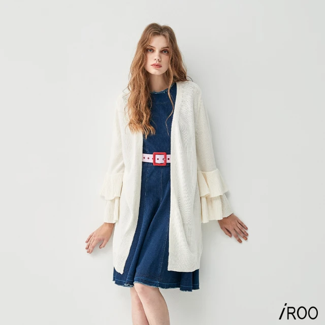 【iROO】開襟針織外套