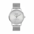 【COACH】時尚米蘭水鑽腕錶/手環2件組-銀色
