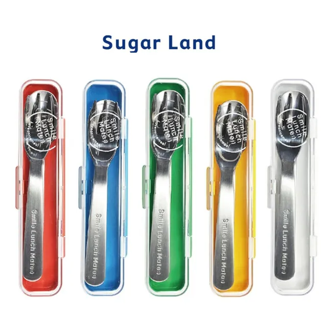 【日本Sugar Land】不鏽鋼餐具叉匙組 5款色可選(兒童餐具)