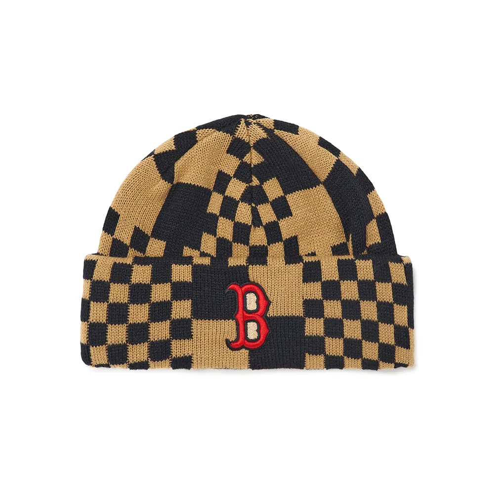 【MLB】針織毛帽 Checkerboard系列 波士頓紅襪隊(3ABNS0226-43BGS)