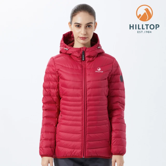 【Hilltop 山頂鳥】Pack&Go Weightless 女款輕量連帽超潑水保暖蓄熱外套 PF22XF11 紅