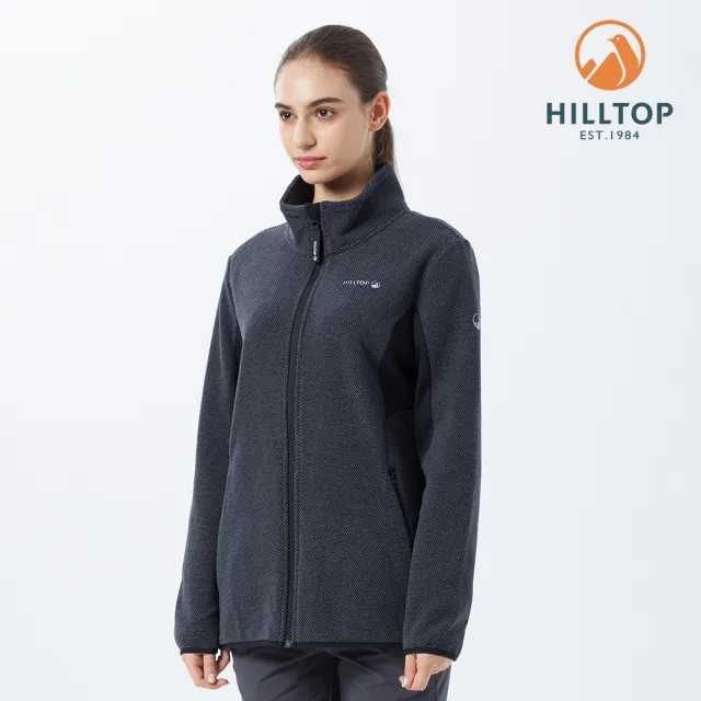 【Hilltop 山頂鳥】Outdoor Pro Fleece 女款石墨烯吸濕快乾保暖刷毛外套 PH22XFX5 黑
