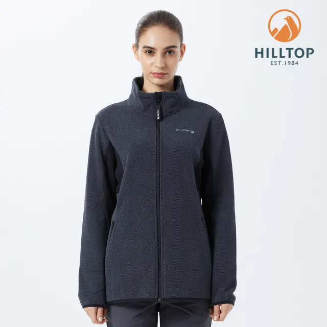 【Hilltop 山頂鳥】Outdoor Pro Fleece 女款石墨烯吸濕快乾保暖刷毛外套 PH22XFX5 黑