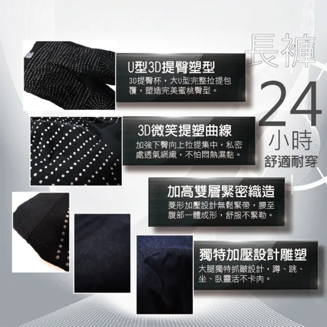 【VERTEX】★買1送1★遠紅外線電氣石能量極塑長褲(黑色)