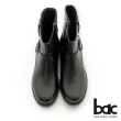 【bac】輕量化皮帶穿環拉鍊軍靴(黑色)