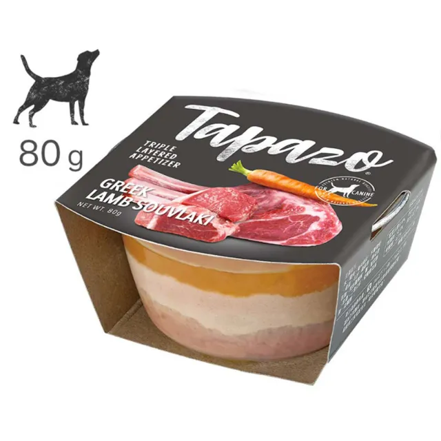 【TAPAZO 特百滋】3入組-狗狗開胃三層杯 80g*3(主食/全齡犬/寵物罐頭)