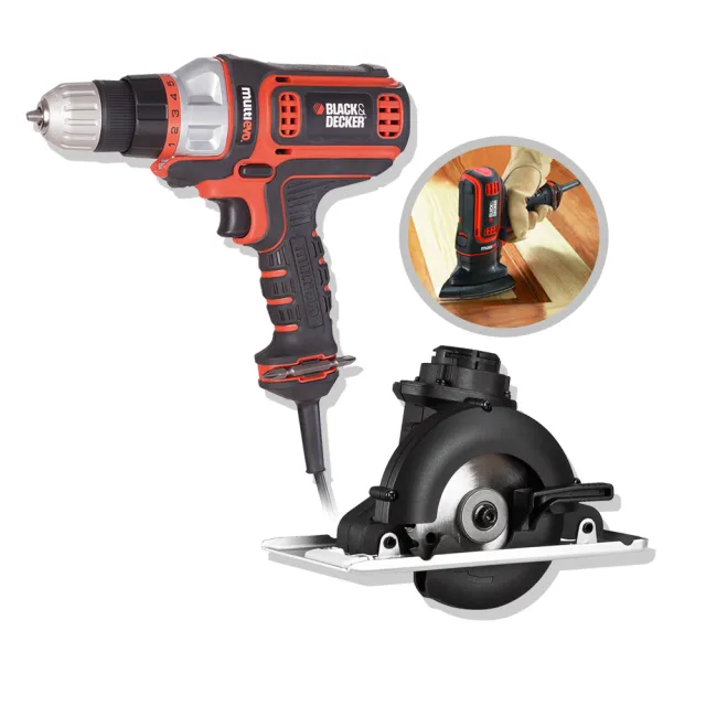 【Black+Decker】組合 350W 多功能可換頭惡魔機+圓鋸頭