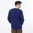 【JEEP】男裝 跳色領休閒寬版刷毛長袖POLO衫(深藍色)