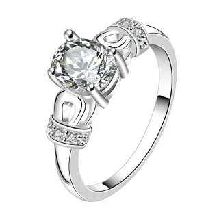 【Aphrodite 愛芙晶鑽】水晶戒指 寶石戒指 鍍銀戒指/經典美鑽水晶寶石鍍銀戒指(黃水晶)