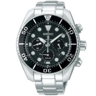 【SEIKO 精工】SUMO太陽能潛水三眼計時腕錶 SK038  44.5mm(V192-0AD0D/SSC757J1)