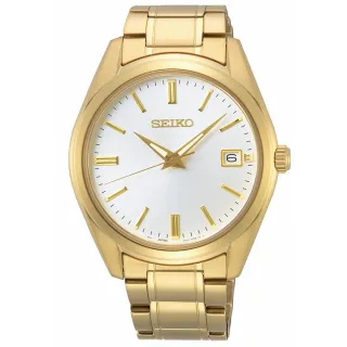 【SEIKO 精工】CS 經典簡約不鏽鋼紳士腕錶-金x白面 40mm(6N52-00A0K / SUR314P1)