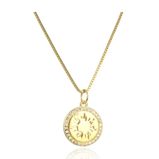 【925 STARS】純銀925微鑲美鑽縷空太陽圖騰造型吊墜(純銀925吊墜 圖騰吊墜 美鑽吊墜)