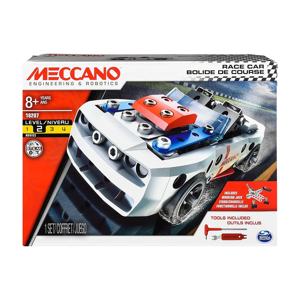 【Meccano 麥卡諾】旋風賽車模型車輛積木組 Novice(STEAM教育玩具-探索真正的工程世界)