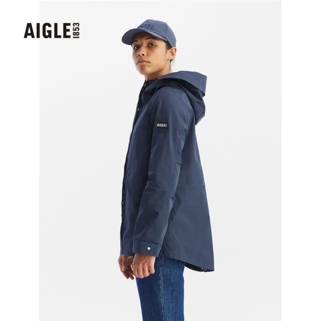 【AIGLE】女 MTD 防水透氣外套AG-FAC46A057 深藍(女外套 防水透氣外套)